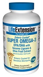 Omega-3 EPA/DHA; LEF; 1000 mg; 120 enteric coated softgels